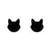 Erstwilder ACCESSORIES Halloween Essentials Cat Head Post Earrings - Black