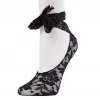 MeMoi ACCESSORIES Floral Lace Ankle-Tie Sock - Black