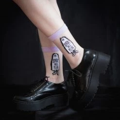 Ectogasm Sheer “Spooky All Year” Ghost Unisex Crew Socks NEW ARRIVALS
