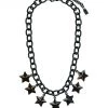 Classic Hardware Multi Star Necklace In Black NEW ARRIVALS