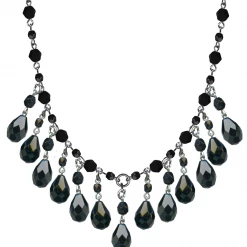 Glamware Faceted Jet Drop Necklace By Classic Hardware ACCESSORIES