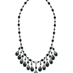 Glamware Faceted Jet Drop Necklace By Classic Hardware ACCESSORIES