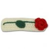 Girly Accessories Red Rose Snap Barrette - Cream