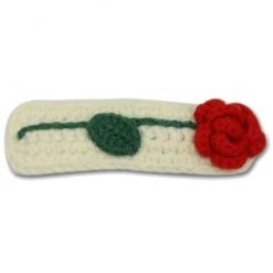 Girly Accessories Red Rose Snap Barrette - Cream