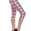 LOVE IT Pink Plaid Capri Leggings - Plus