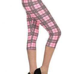LOVE IT Pink Plaid Capri Leggings - Plus