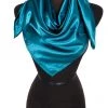 Cap Zone Satin Square Scarf - Blue