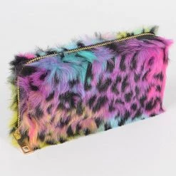 Anzell Multi-Color Leopard Print Faux Fur Wristlet Wallet ACCESSORIES