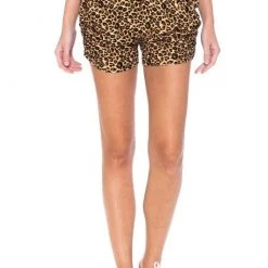 Red Ribbon APPAREL Leopard Print Knit Shorts