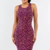 Yelete Leopard Print Tank Dress - Pink DRESSES