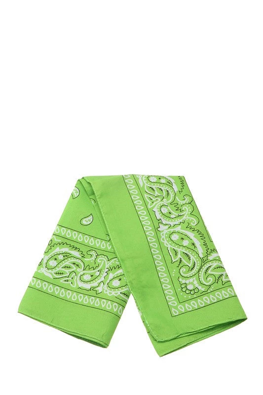 Icco Accessories Classic Bandana In Lime Green 3 Icco Accessories Classic Bandana In Lime Green