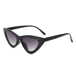 Cramilo Eyewear Rhinestone Cat Eye Sunglasses - Black ACCESSORIES