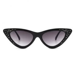 Cramilo Eyewear Rhinestone Cat Eye Sunglasses - Black ACCESSORIES