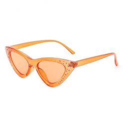 Cramilo Eyewear Rhinestone Cat Eye Sunglasses - Orange ACCESSORIES