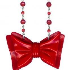 Red Bow Retrolite Necklace By Classic Hardware
