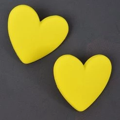 Anzell ACCESSORIES Heart Post Earrings - Yellow