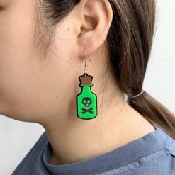 Ole Acrylic Poison Bottle Dangle Earrings ACCESSORIES