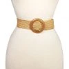Andrea Bijoux Woven Stretch Belt With Acetate Buckle - Tan