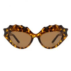 Cramilo Eyewear Retro "Eyelash" Cat Eye Sunglasses - Tortoiseshell ACCESSORIES