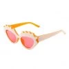 Cramilo Eyewear ACCESSORIES Retro "Eyelash" Cat Eye Sunglasses - Yellow & White