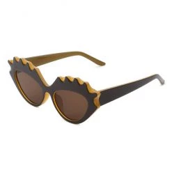 Cramilo Eyewear ACCESSORIES Retro "Eyelash" Cat Eye Sunglasses - Caramel & Brown