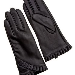 Andrea Bijoux ACCESSORIES Retro Black Faux Leather Gloves