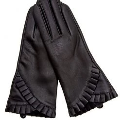 Andrea Bijoux ACCESSORIES Retro Black Faux Leather Gloves