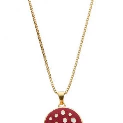 Girly Accessories Smiley Mushroom Pendant Necklace