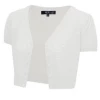 MAK Short Sleeve Cropped Cardigan - White NEW ARRIVALS