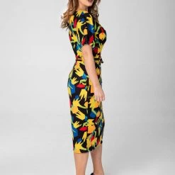 APPAREL Geometric Tulips Print Dress By Miss Lulo