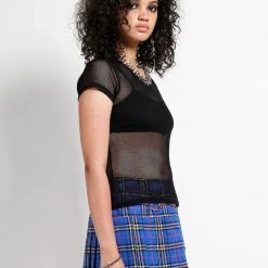 Short Sleeve Fishnet Top By Tripp NYC