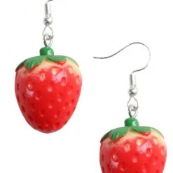 Girly Accessories Strawberry Dangle Earrings