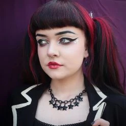 Classic Hardware Multi Star Necklace In Black NEW ARRIVALS