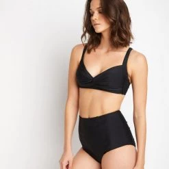 Marina West APPAREL Retro High Waist Swim Bottoms In Black