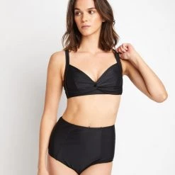 Marina West APPAREL Retro High Waist Swim Bottoms In Black