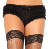 Leg Avenue APPAREL Lace Ruffle Panties In Black