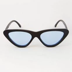 Cramilo Eyewear Cat Eye Sunglasses Black With Blue Lens ACCESSORIES