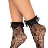 Leg Avenue ACCESSORIES Galaxy Net Ruffle Ankle Socks