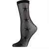 MeMoi Black Net Crew Sock - Stars ACCESSORIES