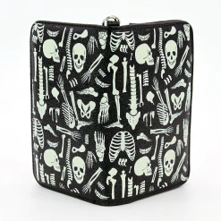 Comeco NEW ARRIVALS Glow-in-the-Dark Skeleton Parts Wristlet Wallet
