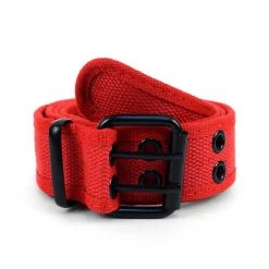 Selini ACCESSORIES Canvas Belt With Grommets - Red