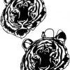 Girly Accessories Tiger Face Dangle Earrings In Black