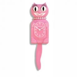 California Clock Company NEW ARRIVALS Pink Satin Miss Kitty-Cat Klock