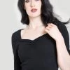 Hell Bunny APPAREL Philippa Top In Black