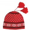 Jeanne Simmons ACCESSORIES Red & White Knit Snowflake Beanie