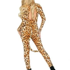 Leg Avenue APPAREL Leopard Catsuit With Tail