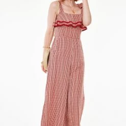 Voodoo Vixen Katrina Red & Cream Gingham Jumpsuit