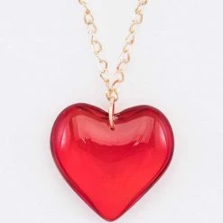 LA Jewelry Plaza Red Heart Pendant Necklace