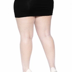 Leg Avenue XL & LARGER Plus Size Industrial Fishnet Pantyhose In White