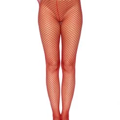 Leg Avenue Industrial Fishnet Pantyhose In Red